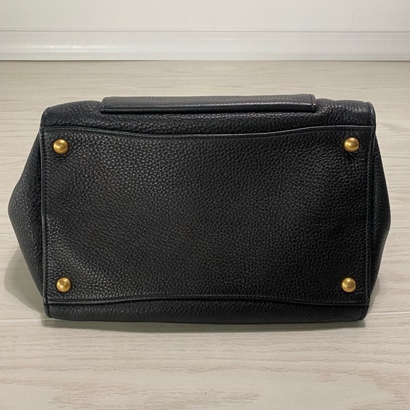 Prada Vitello Daino front pocket wing tote black leather - Picture 12 of 17